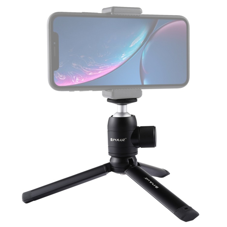 PULUZ PKT44 alumínium asztali állvány, mini tripod gömbfejjel 1/4 csatlakozással-3
