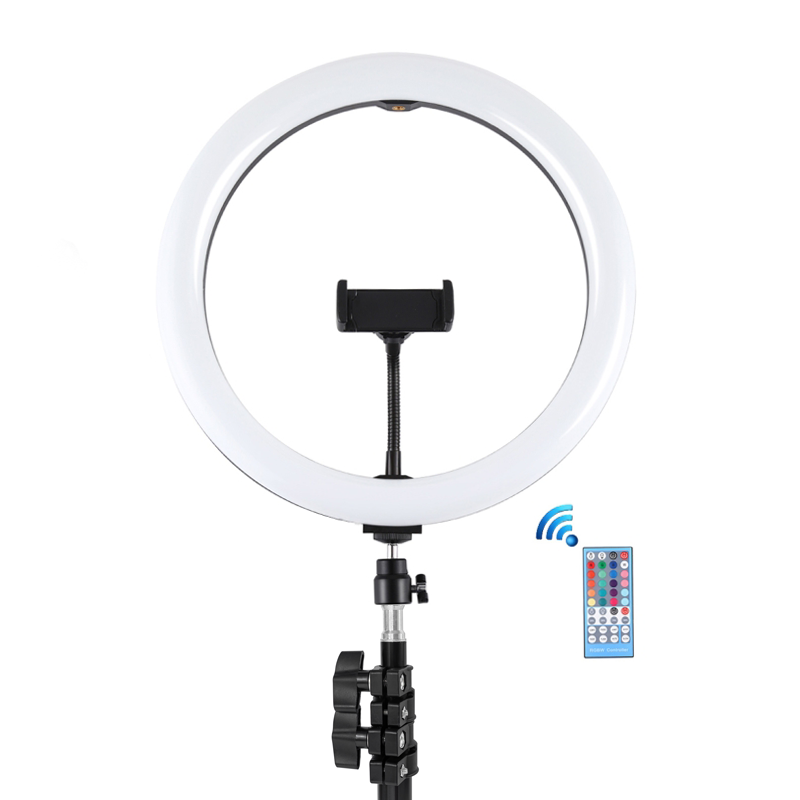 PULUZ 30cm RGB LED körlámpa, körfény ring light, 2m állvánnyal, bluetooth vezérléssel (iOS, Android) 30W-11