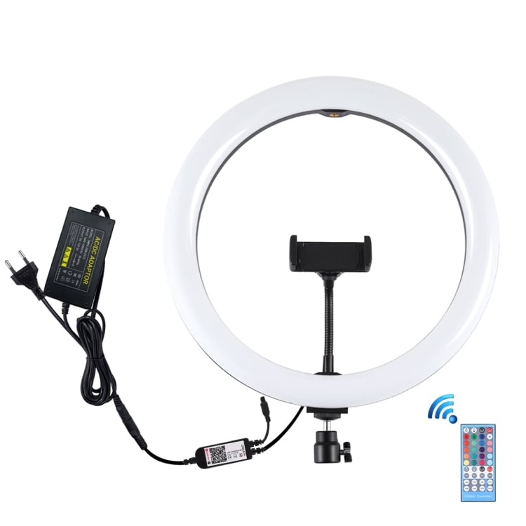 PULUZ 30cm RGB LED körlámpa, körfény ring light, 2m állvánnyal, bluetooth vezérléssel (iOS, Android) 30W-10