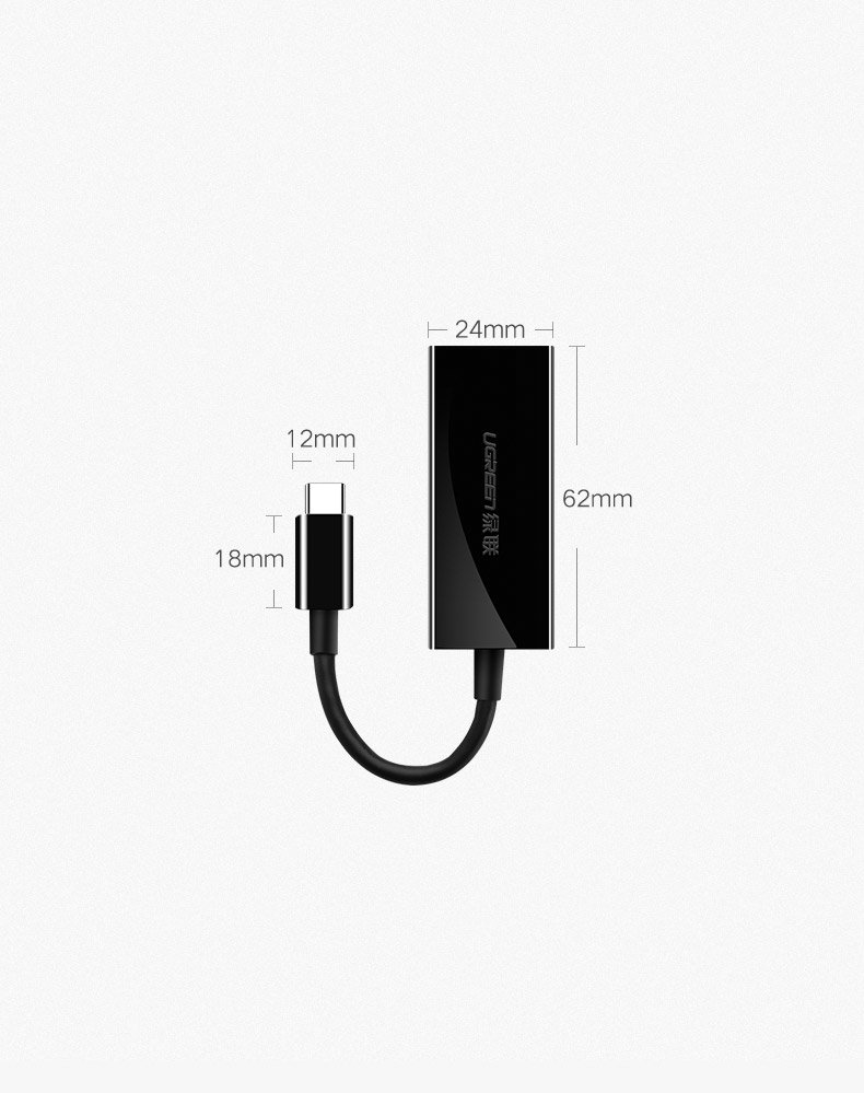 Ugreen USB Type C 1000Mbps Gigabit külső hálózati adapter fekete (50307)-2