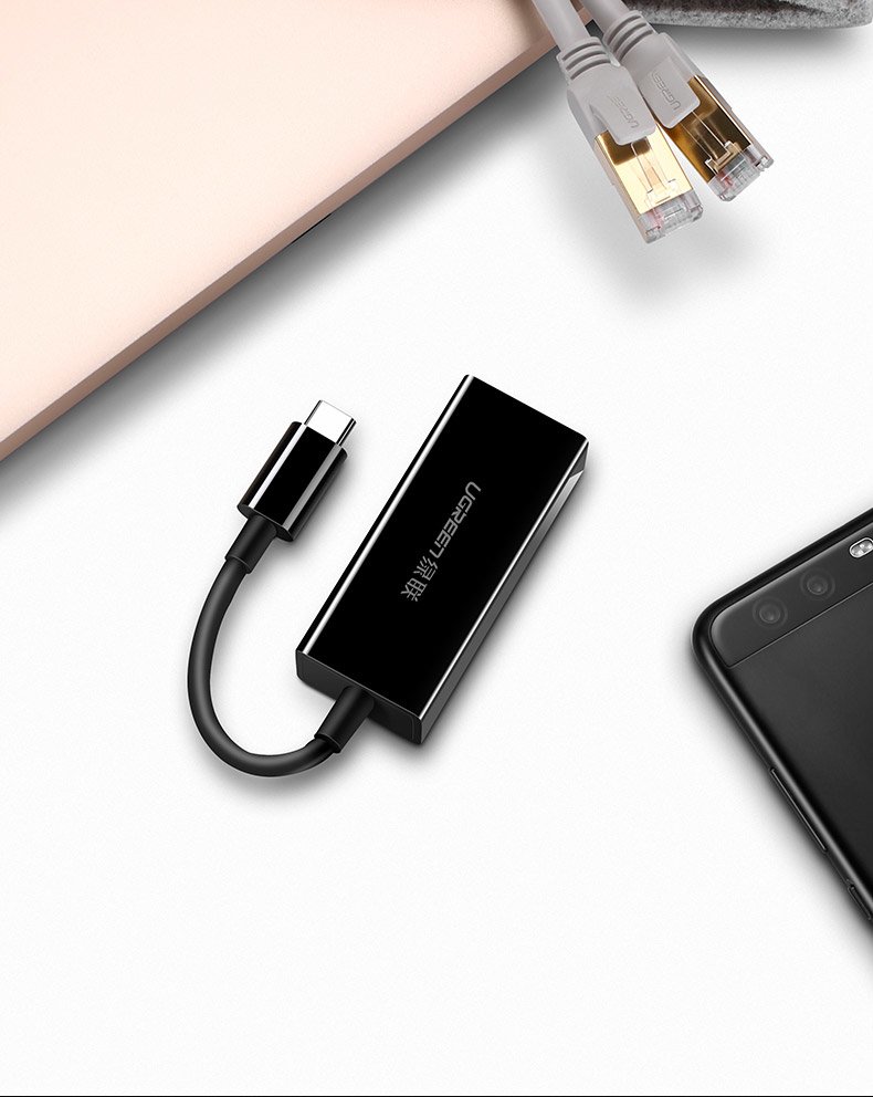 Ugreen USB Type C 1000Mbps Gigabit külső hálózati adapter fekete (50307)-3