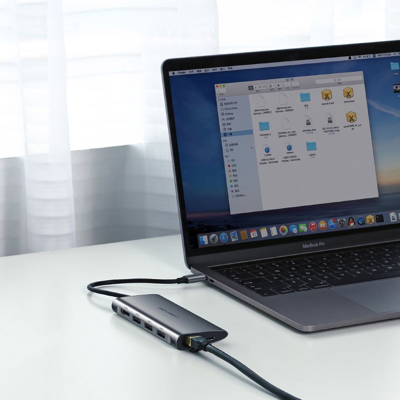 Ugreen USB Type-C HUB 3x USB 3.0 / SD és micro SD kártyaolvasó / RJ45 1000Mbps hálózati adapter / HDMI szürke (50538)-11