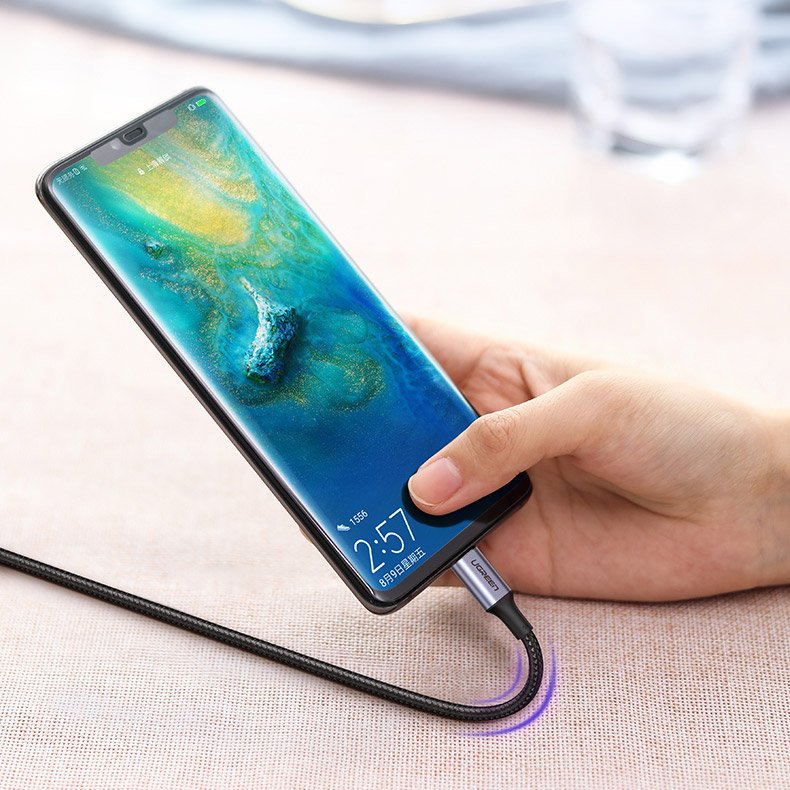 Ugreen USB Type-C/ USB Type-C kábel QC 3.0 FCP 480 Mbps gyorstöltéssel 3A 2m szürke (70429 US316)-7
