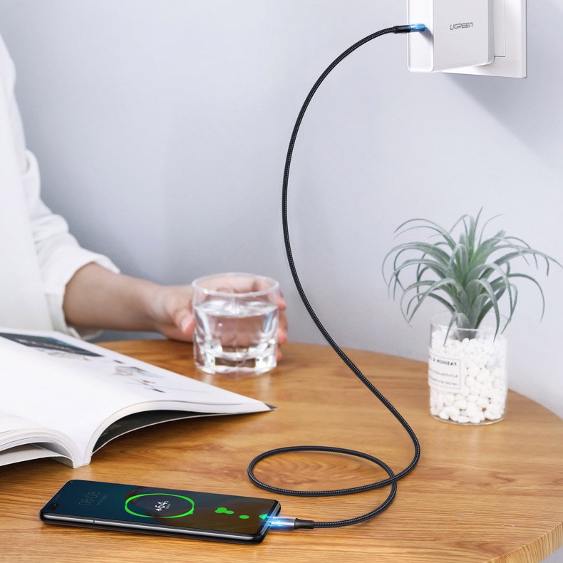 Ugreen USB Type-C/ USB Type-C kábel QC 3.0 FCP 480 Mbps gyorstöltéssel 3A 2m szürke (70429 US316)-10