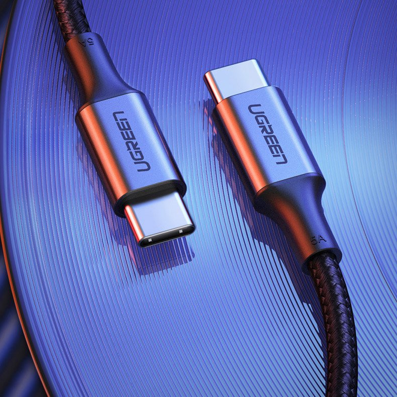 Ugreen USB Type-C/ USB Type-C kábel QC 3.0 FCP 480 Mbps gyorstöltéssel 3A 2m szürke (70429 US316)-6