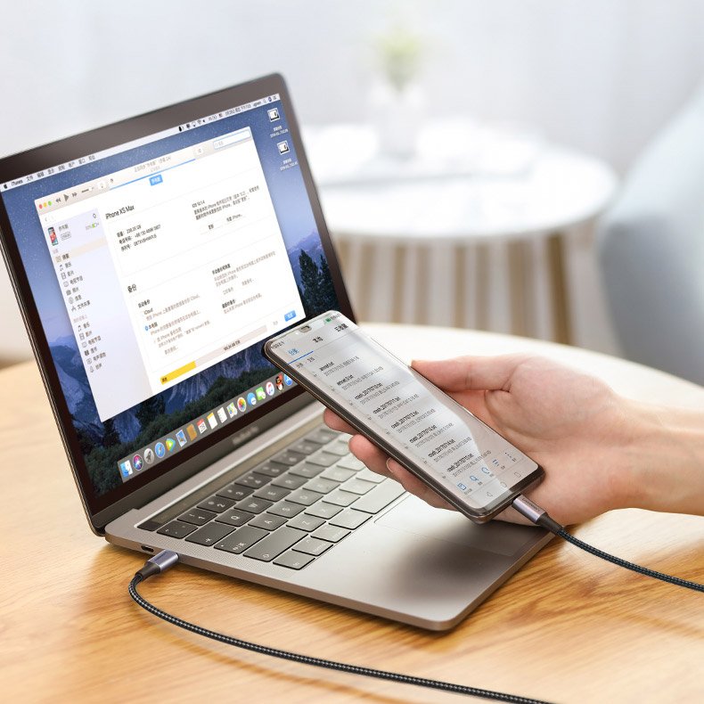 Ugreen USB Type-C/ USB Type-C kábel QC 3.0 FCP 480 Mbps gyorstöltéssel 3A 2m szürke (70429 US316)-4
