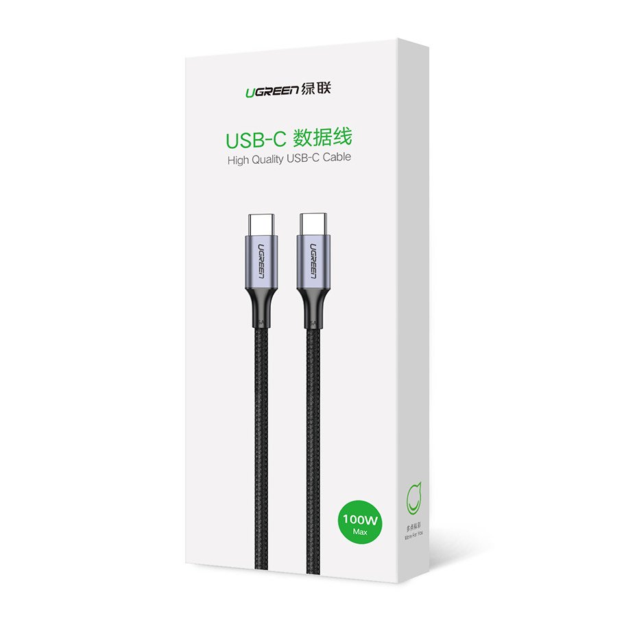 Ugreen USB Type-C/ USB Type-C kábel QC 3.0 FCP 480 Mbps gyorstöltéssel 3A 2m szürke (70429 US316)-2