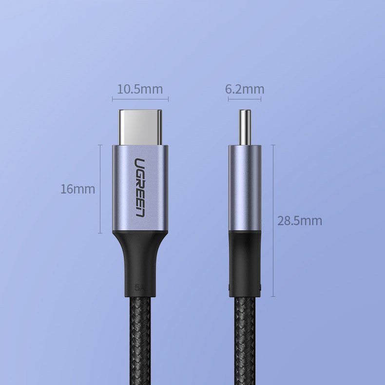 Ugreen USB Type-C/ USB Type-C kábel QC 3.0 FCP 480 Mbps gyorstöltéssel 3A 2m szürke (70429 US316)-3