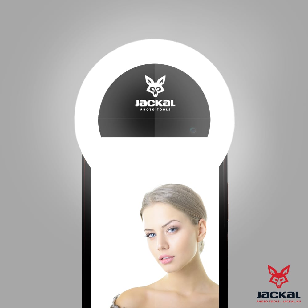 Jackal 41-KR selfie LED körfény, ring light mobiltelefonra - Fekete-0