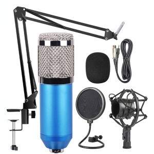 Mikrofon szett: kondenzátoros mikrofon, asztalra rögzíthető állvány, pop filter ( BM-800 )