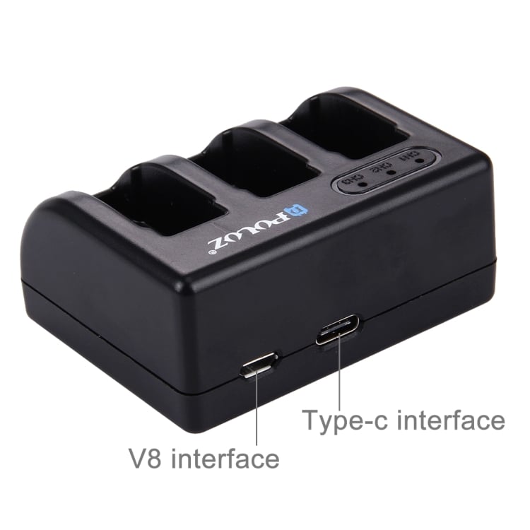 PULUZ USB-s akkumulátor töltő GoPro 8,7,6,5 szériához három foglalattal (PU185)-1