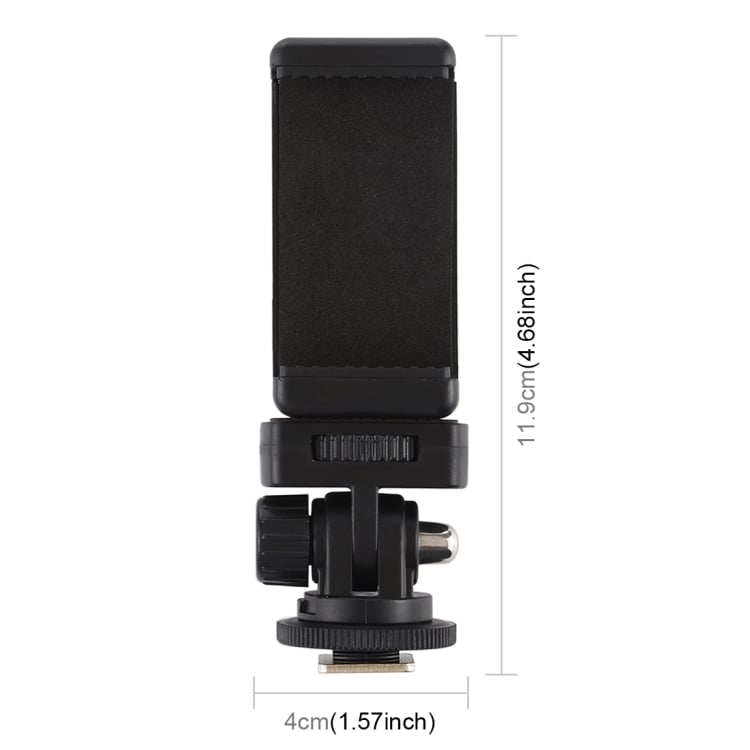 PULUZ 360 fokban állítható mobiltelefon rögzítő, telefontartó adapter 1/4-es furattal, vakupapucs foglalattal (PU417)-8