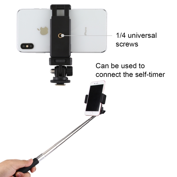 PULUZ 360 fokban állítható mobiltelefon rögzítő, telefontartó adapter 1/4-es furattal, vakupapucs foglalattal (PU417)-5