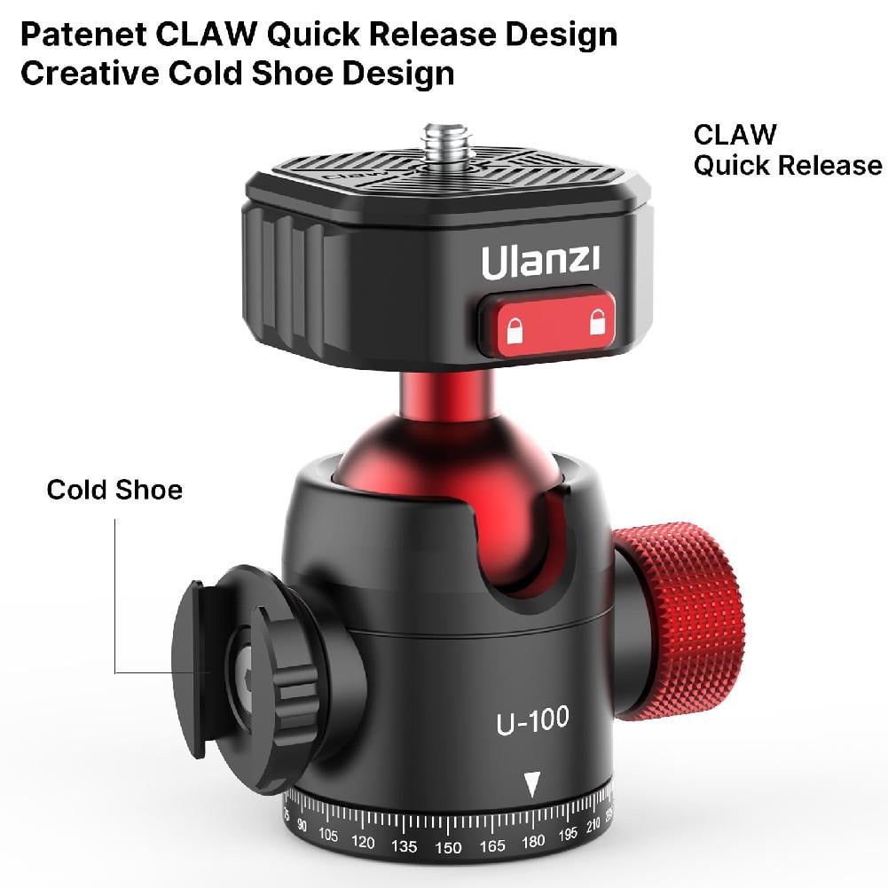 ULANZI U-100 Claw gömbfej gyorscseretalppal, vakupapucs foglalattal, 20kg teherbírás (2305)-2