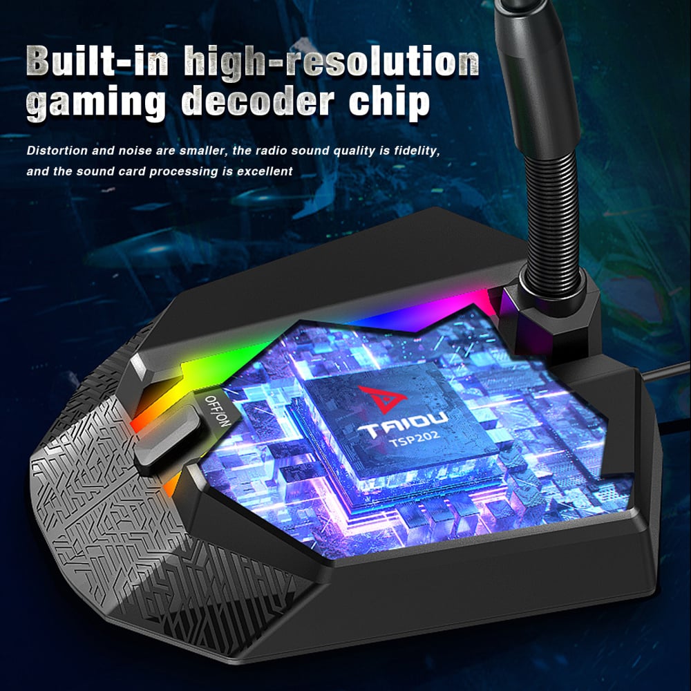 HXSJ TSP202 USB gamer mikrofon RGB világítással-7