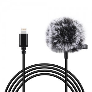 PULUZ PU426 lavalier, csíptetős mikrofon 1.5m kábel lightning (iOS)