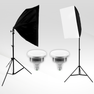 Softbox szett 2x85W E27 5500K LED izzóval, 2x2m állvánnyal