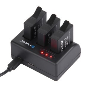 PULUZ USB-s akkumulátor töltő GoPro 8,7,6,5 szériához három foglalattal (PU185)
