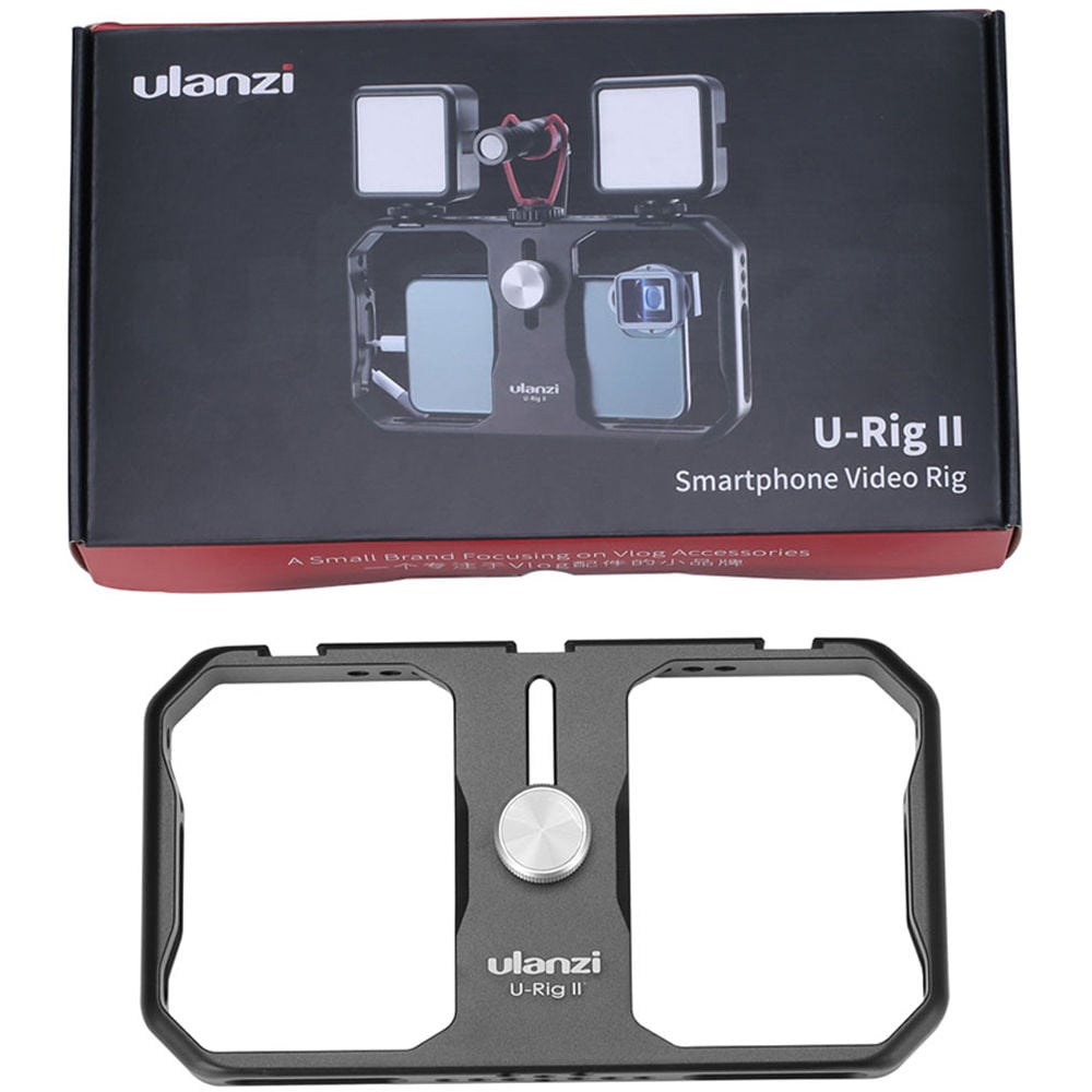 ULANZI U-Rig II fém videós mobiltelefon rig állványra szerelhető, 1/4-es furatokkal, 3 vakupapucs foglalattal-4