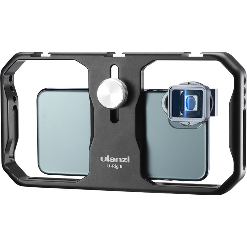 ULANZI U-Rig II fém videós mobiltelefon rig állványra szerelhető, 1/4-es furatokkal, 3 vakupapucs foglalattal-3