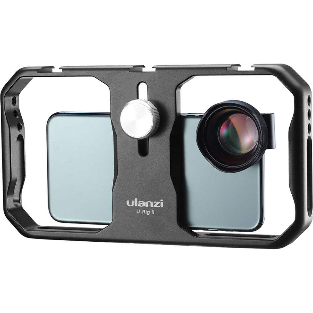 ULANZI U-Rig II fém videós mobiltelefon rig állványra szerelhető, 1/4-es furatokkal, 3 vakupapucs foglalattal-1