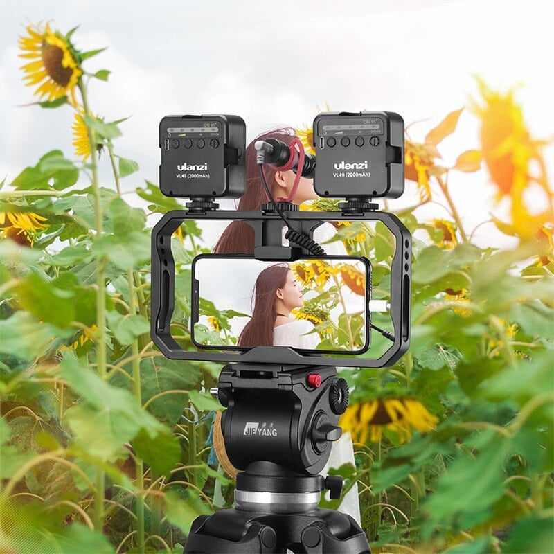ULANZI U-Rig II fém videós mobiltelefon rig állványra szerelhető, 1/4-es furatokkal, 3 vakupapucs foglalattal-27