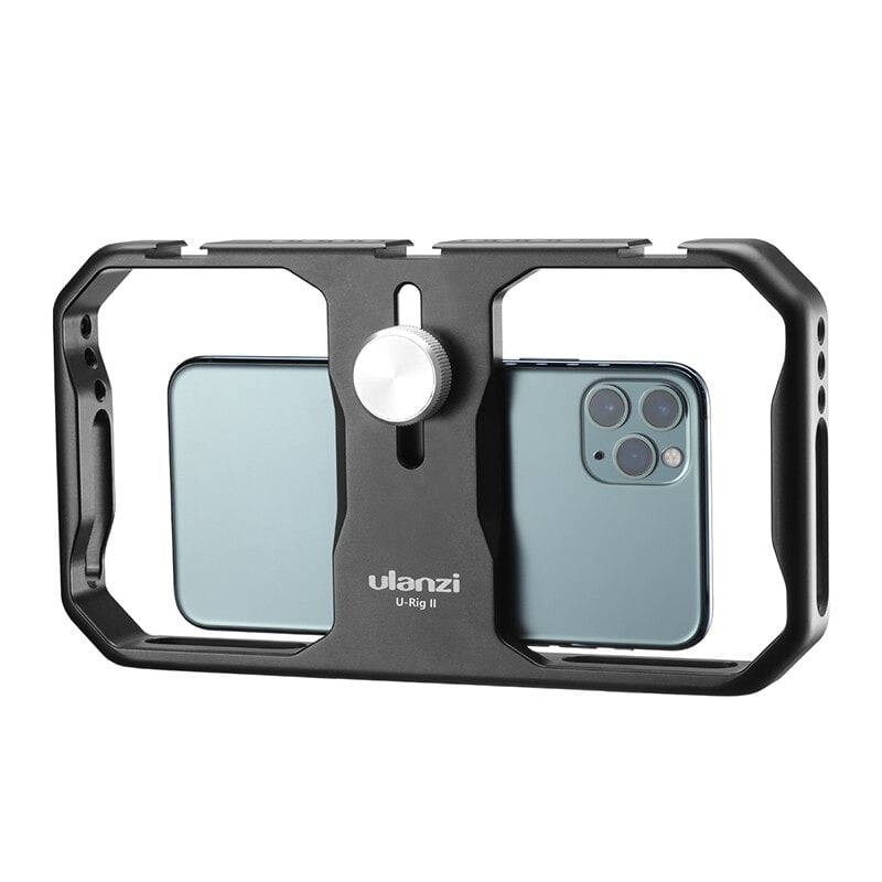ULANZI U-Rig II fém videós mobiltelefon rig állványra szerelhető, 1/4-es furatokkal, 3 vakupapucs foglalattal-10