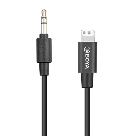 Boya BY-K1 3.5mm Male TRS to Male Lightning átalakító-0
