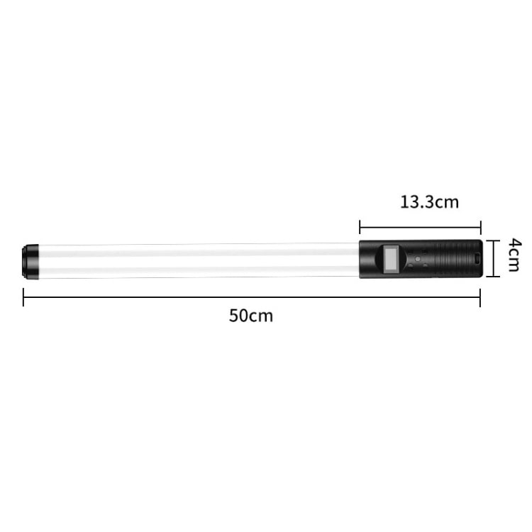 RGB LED lámpa, fénycső beépített akkumulátorral, kijelzővel 3000-6500K (TBD05527001)-1