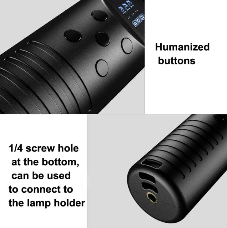 RGB LED lámpa, fénycső beépített akkumulátorral, kijelzővel 3000-6500K (TBD05527001)-4