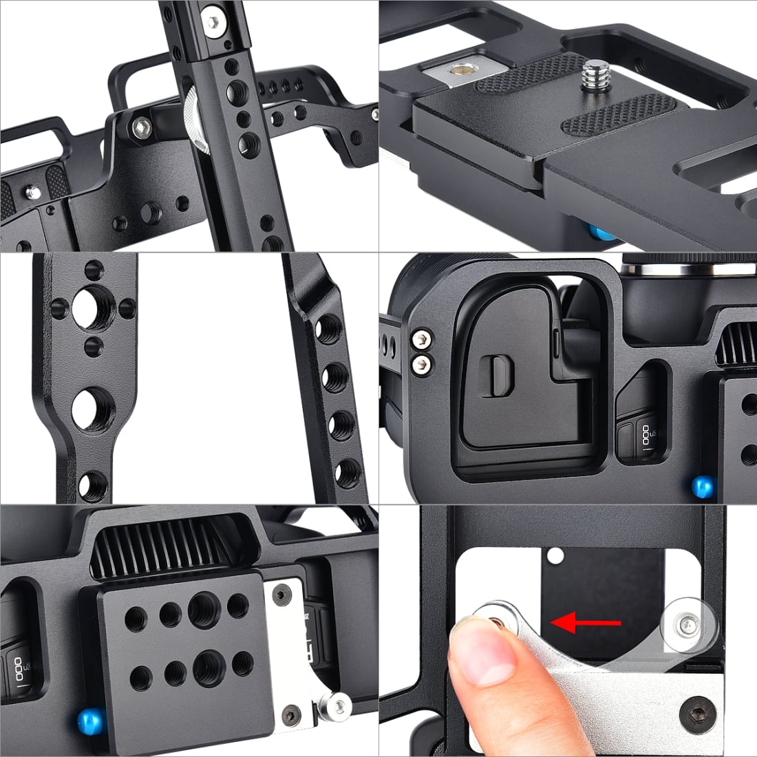 YELANGU C9 YLG0911A-A fém kamera rig, cage BMPCC 4K/6K kamerákhoz (DCA0920B)-8