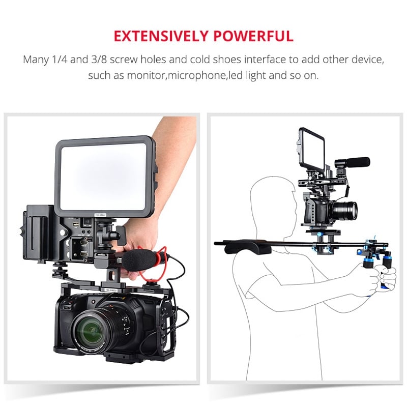 YELANGU C9 YLG0911A-A fém kamera rig, cage BMPCC 4K/6K kamerákhoz (DCA0920B)-5