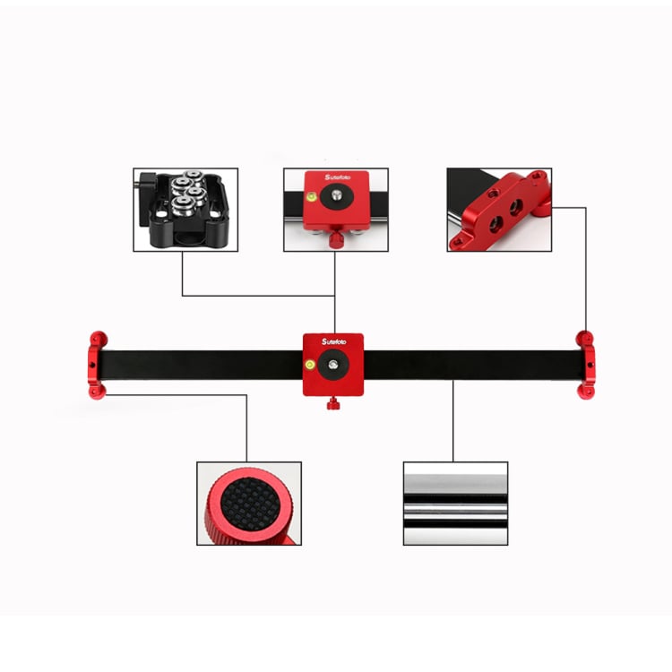 SuteFoto alumínium slider 30cm fekete-piros-4