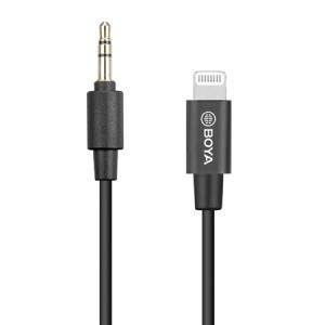 Boya BY-K1 3.5mm Male TRS to Male Lightning átalakító