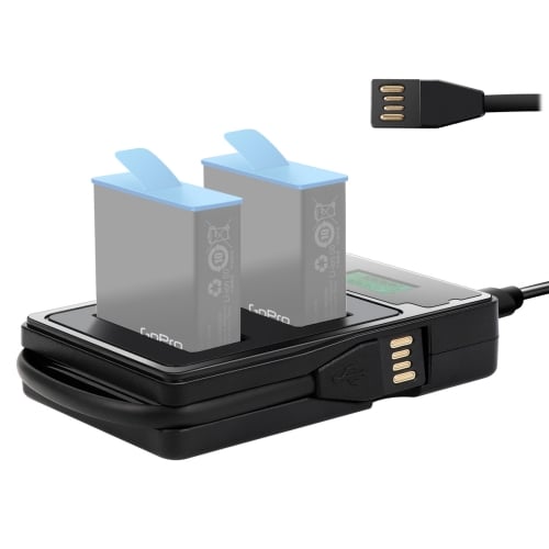 GoPro Hero 9 / Hero 10 / Hero 11 / Hero 12 USB-s dupla akkumulátor töltő LCD kijelzővel-2