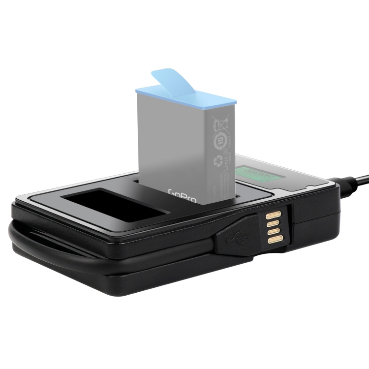 GoPro Hero 9 / Hero 10 / Hero 11 / Hero 12 USB-s dupla akkumulátor töltő LCD kijelzővel-3