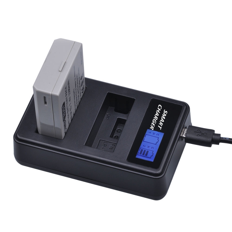 Dupla Canon LP-E5 USB-s akkumulátor töltő LCD kijelzővel-1