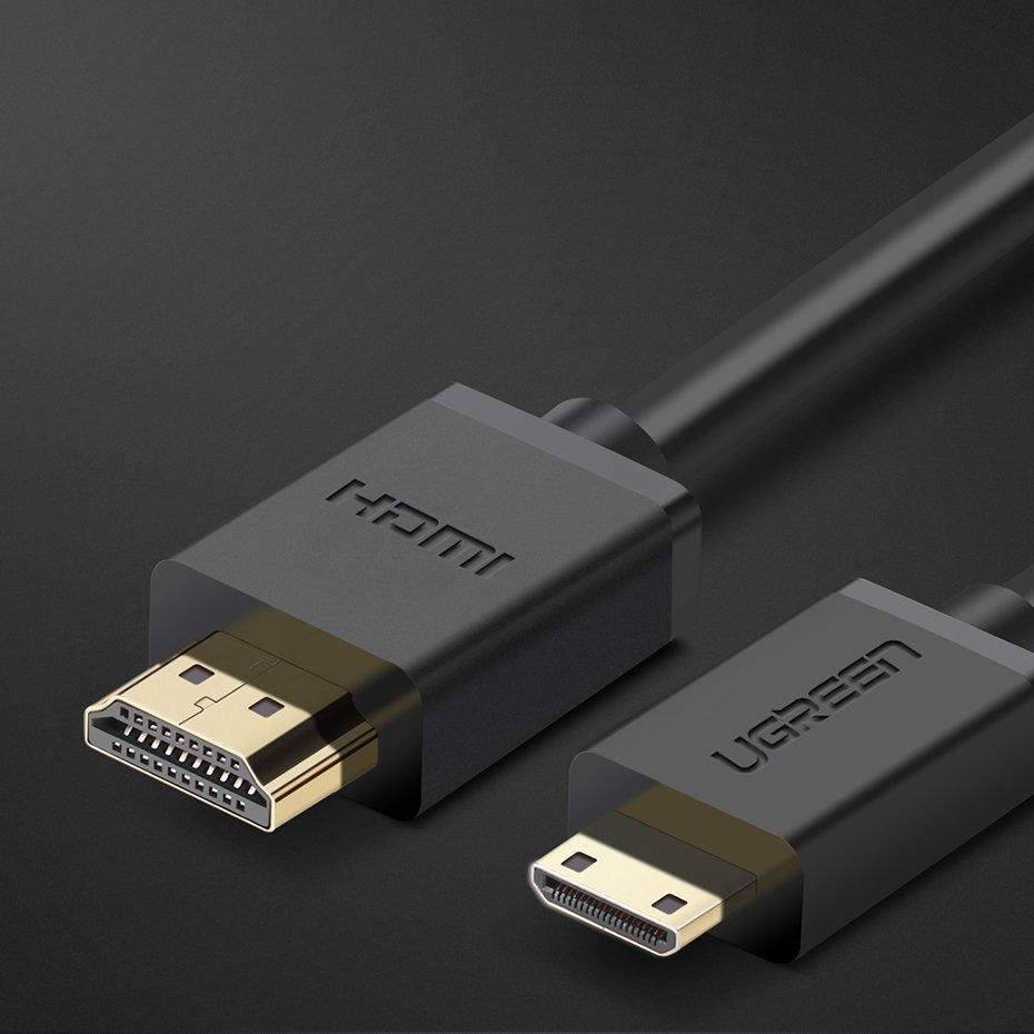 Ugreen HDMI - mini HDMI kábel 19 pin 2.0v 4K 60Hz 30AWG 1,5m fekete (11167)-2