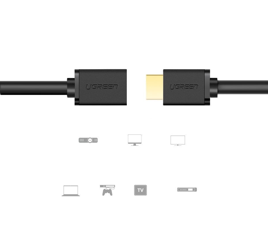 Ugreen HDMI (aljzat) - HDMI (csatlakozó) hosszabbító kábel 4K 10,2 Gbps 340Mhz 0.5m fekete (HD107 10140)-17