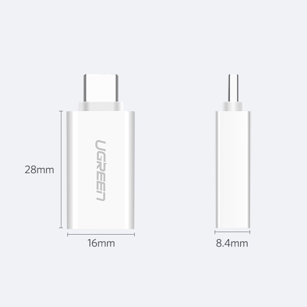 Ugreen USB 3.2 Gen 1 (aljzat) - USB Type-C (csatlakozóvég) OTG adapter fehér (30155)-10