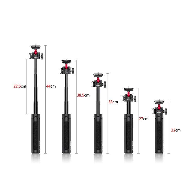 Ulanzi MT-16 állítható méretű mini tripod, asztali állvány, selfie bot 360 fokos gömbfejjel, 1/4-es csatlakozással (2052)-2