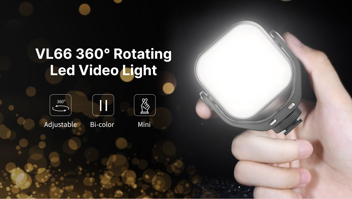 Ulanzi VIJIM VL66 LED lámpa, videólámpa 2500-6500K beépített akkumulátorral (2135)-3