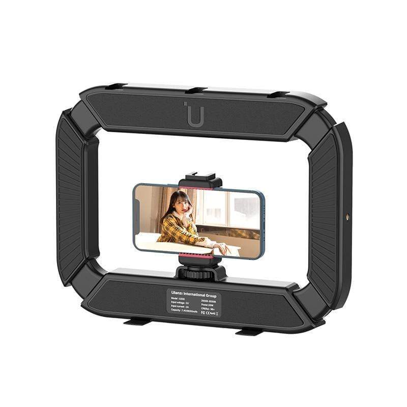 Ulanzi U200 vlogger rig, videós rig, LED világítás mobiltelefon tartóval, 1/4 csatlakozással, vakupapucs foglalattal (2245)-21
