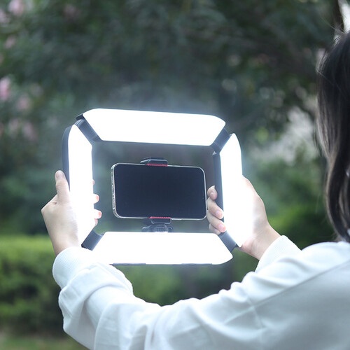 Ulanzi U200 vlogger rig, videós rig, LED világítás mobiltelefon tartóval, 1/4 csatlakozással, vakupapucs foglalattal (2245)-18