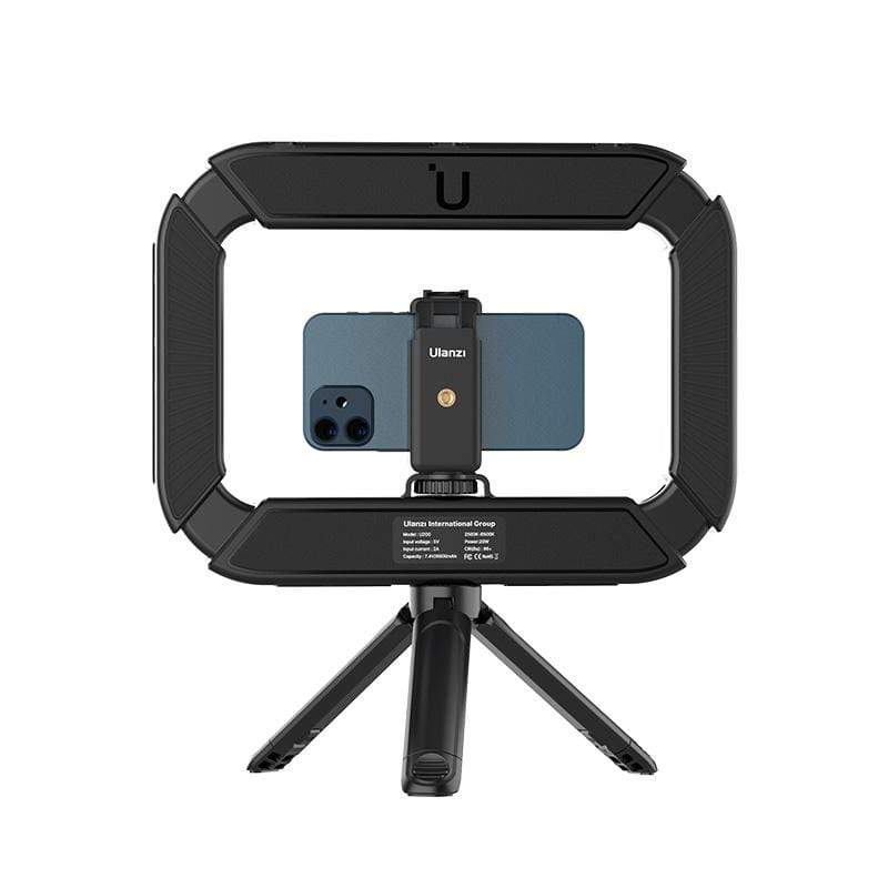 Ulanzi U200 vlogger rig, videós rig, LED világítás mobiltelefon tartóval, 1/4 csatlakozással, vakupapucs foglalattal (2245)-5
