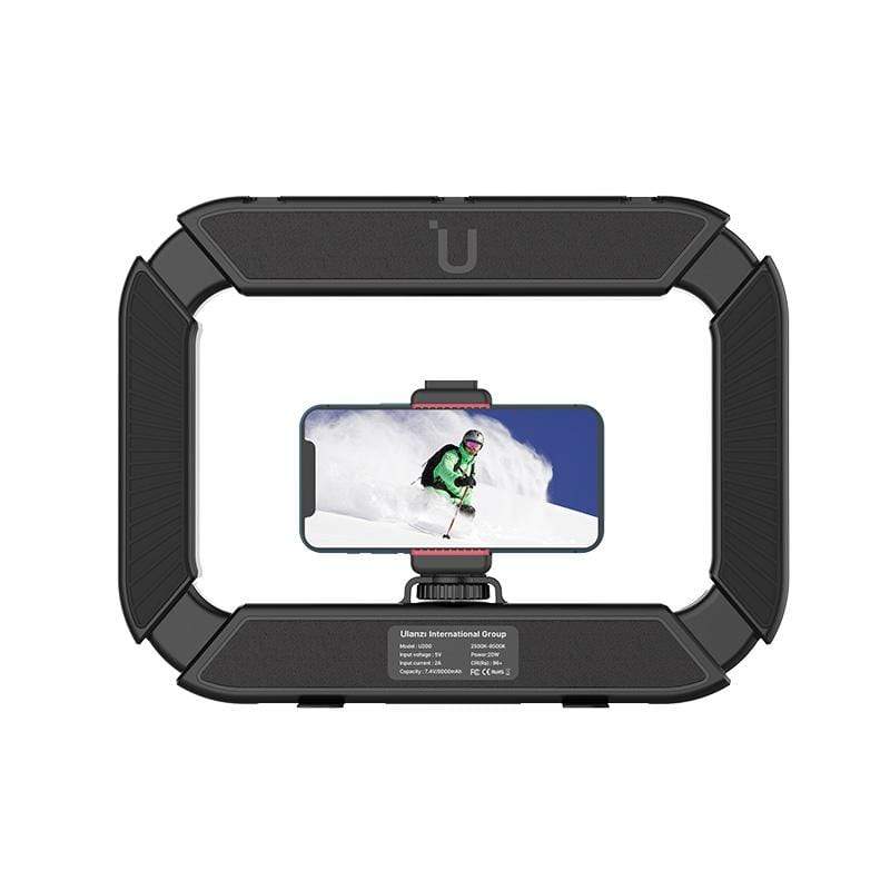 Ulanzi U200 vlogger rig, videós rig, LED világítás mobiltelefon tartóval, 1/4 csatlakozással, vakupapucs foglalattal (2245)-12