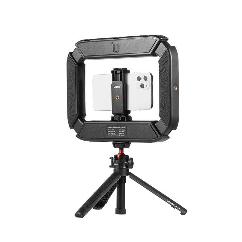 Ulanzi U200 vlogger rig, videós rig, LED világítás mobiltelefon tartóval, 1/4 csatlakozással, vakupapucs foglalattal (2245)-22