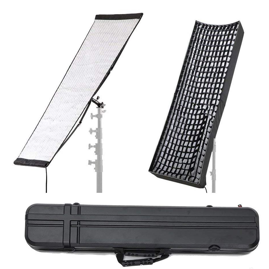 Falcon Eyes RX-36TDX II feltekerhető, hordozható LED videólámpa, világítás 250W 3000-5600K méhsejtráccsal-0