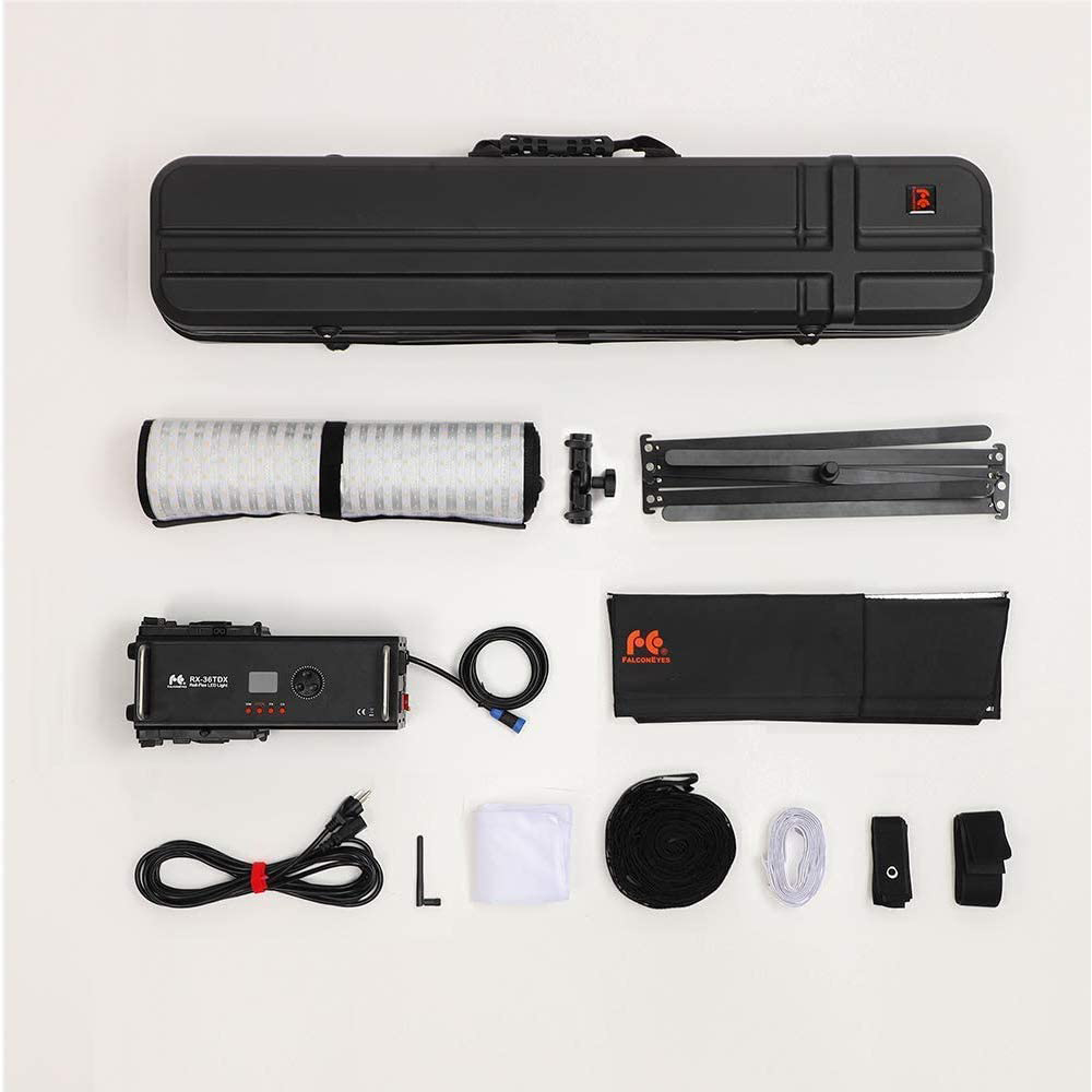 Falcon Eyes RX-36TDX II feltekerhető, hordozható LED videólámpa, világítás 250W 3000-5600K méhsejtráccsal-4