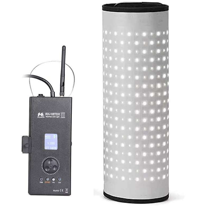 Falcon Eyes RX-18TDX II feltekerhető, hordozható LED videólámpa, világítás 100W 3000-5600K méhsejtráccsal-5